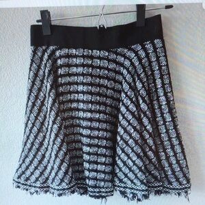 Black and White Patterned Women's Skirt